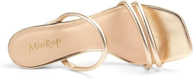 Detalle de Miorap Square Open Toe Heels: Strappy Square-Toe Block Heeled Sandals for Women