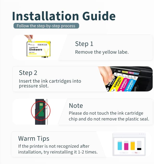 Detalle 2 de OINKWERE 603XL compatible ink cartridges multipack (C/M/Y, 6-pack) for Epson Expression & WorkForce