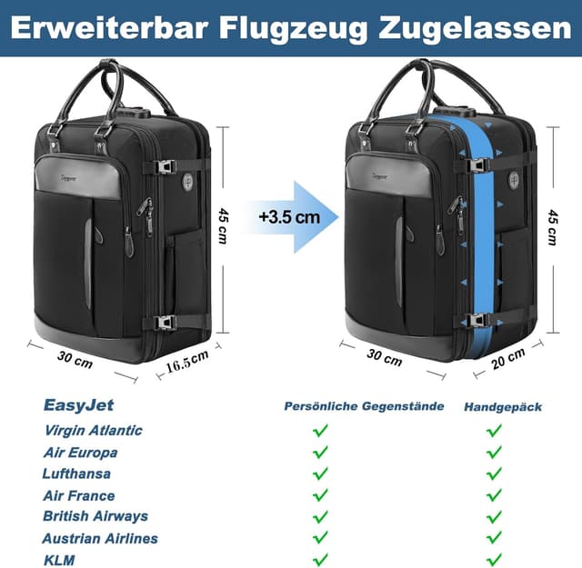 Thumbnail 3 de Taygeer EasyJet Handgepäck Rucksack 45x36x20
