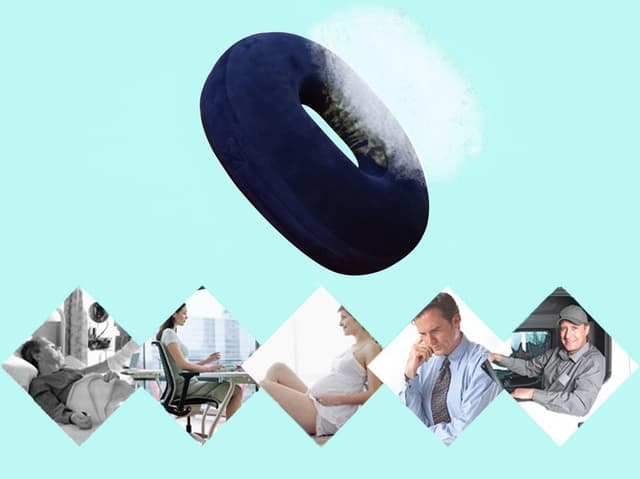 Detalle 1 de Ecosafeter Orthopedic Ring Memory Foam Cushion (Donut Cushion) for Haemorrhoids & Coccyx Pain