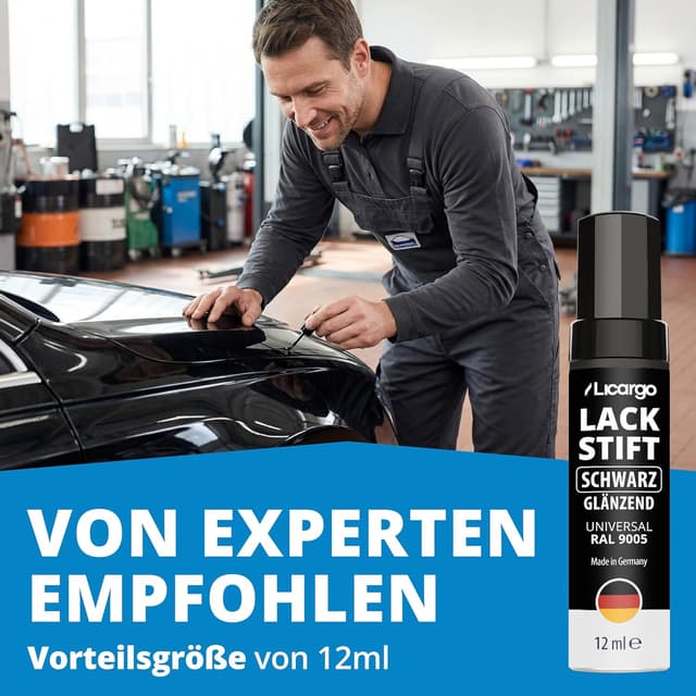 Thumbnail 6 de LICARGO Lackstift Schwarz Glänzend 12 ml – Deckkraft für Steinschläge & Kratzer im Lack