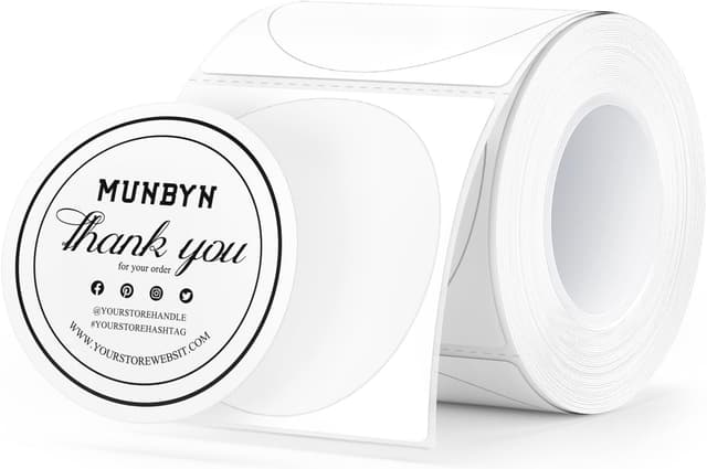Detalle de 150 étiquettes thermiques rondes MUNBYN