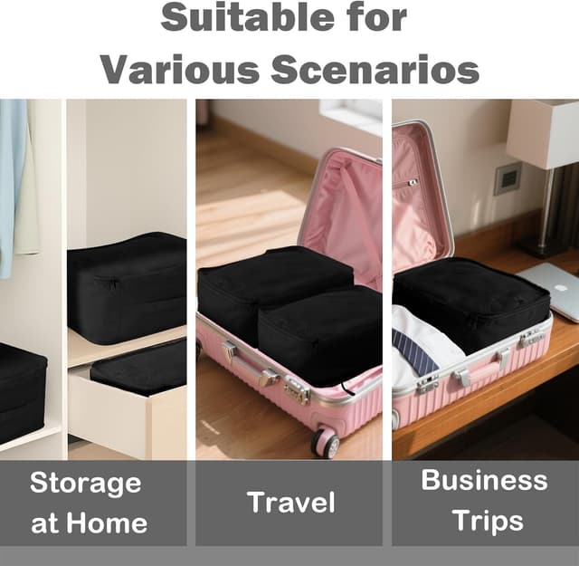 Detalle de Große Koffer Organizer 40×20×25 (6er-Set) – Deep Packing Cubes aus Mesh für Familienreisen, Zuhause & mehr