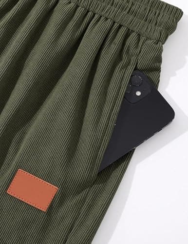 Thumbnail 7 de TARAINYA Corduroy Kurze Hosen Herren aus Baumwolle mit Kordelzug und Taschen