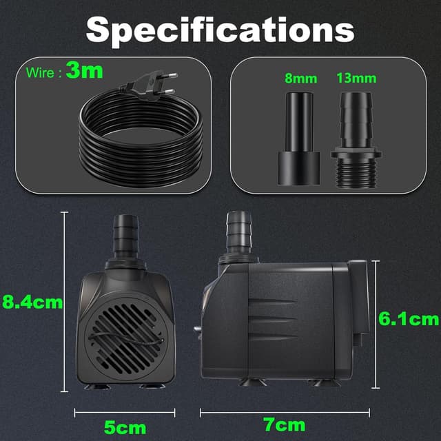 Thumbnail 5 de Bomba de Agua Sumergible 16W 800L/H