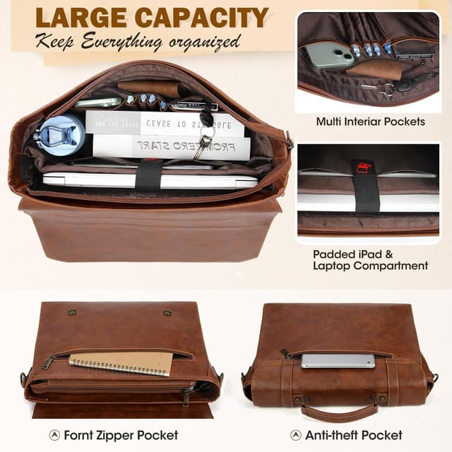 Detalle 2 de Rainsmore Messenger Bag Leather 17.3 in