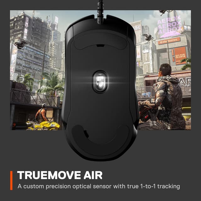 Detalle de SteelSeries Rival 5 Gaming Mouse with PrismSync RGB and 9 Programmable Buttons (18,000 CPI) – Black