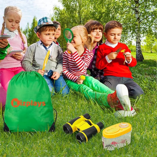 Thumbnail 6 de Kizplays® Forscherset für Kinder (22-teilig) mit Fernglas 4x30, Insektenfang-Set, Kompass und Lupe – Entdecker-Set für draußen