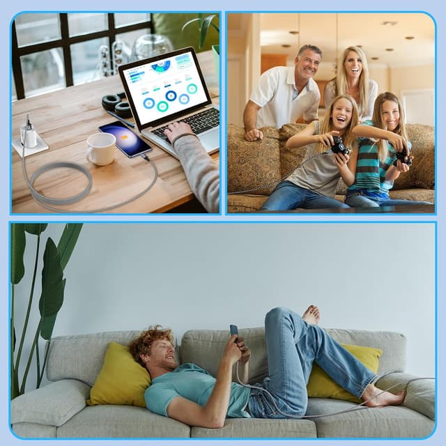 Thumbnail 6 de GIANAC USB‑C Kabel 5 m (3,1 A) – Schnellladekabel & Datenkabel für iPhone, Samsung, Huawei, Pixel & Xperia