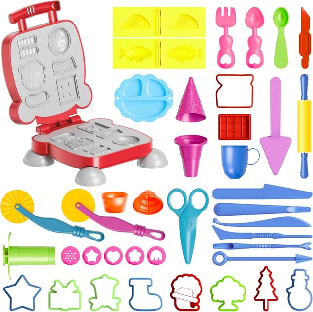 Thumbnail 6 de Dough Tools for Kids 46-Piece Playdough Accessories Set (Molds, Cutters, Roller, DoughMat & Storage Bag)