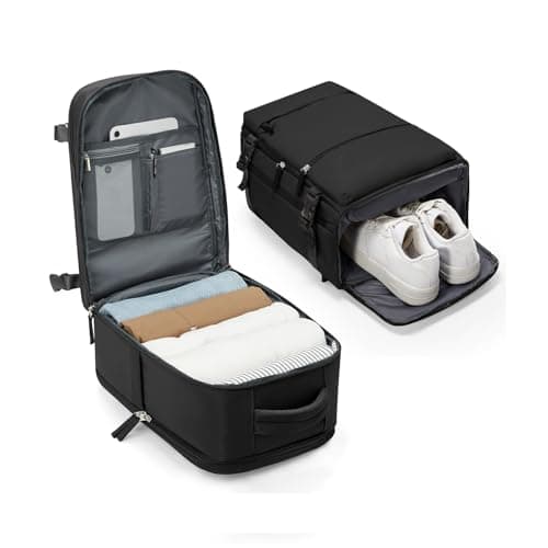 Detalle de BJLFS Mochila de viaje de cabina 40x30x20 (compatible Ryanair) con compartimento portátil y tejido impermeable