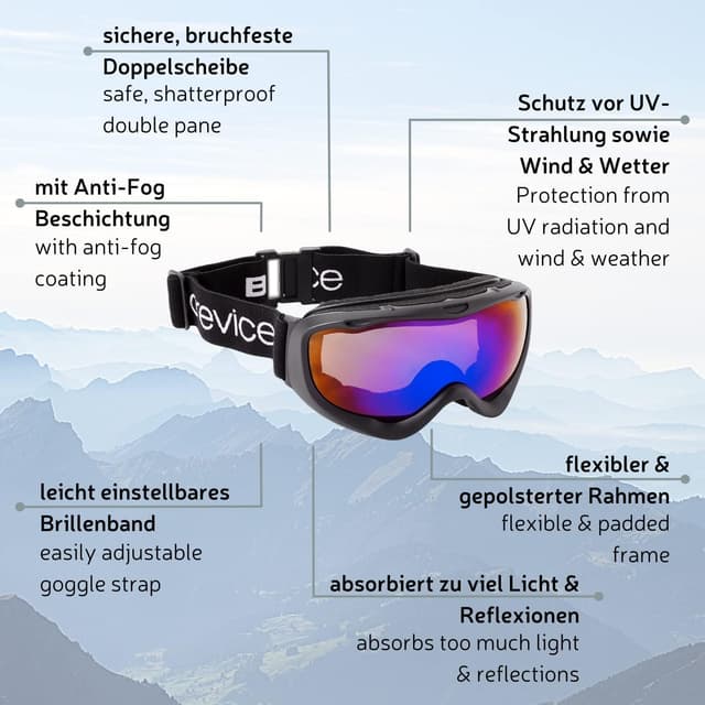 Thumbnail 3 de Black Embout Crevice Masque de ski Double miroir