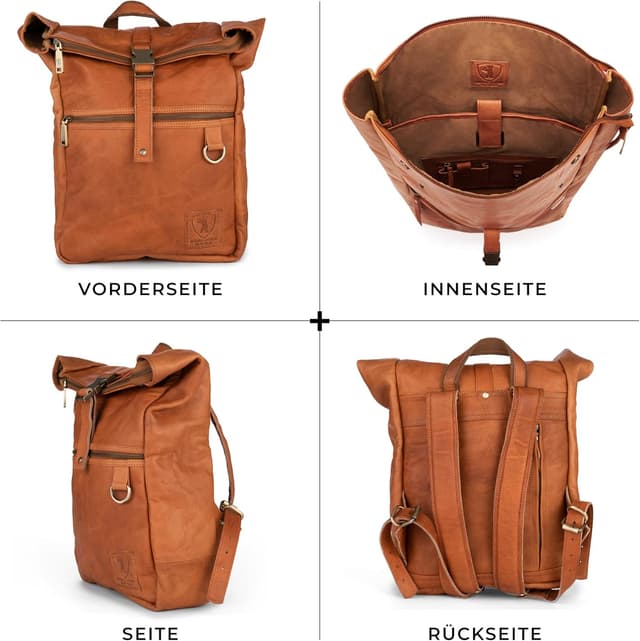 Detalle 2 de Berliner Bags Utrecht M Rolltop-Rucksack Leder 15