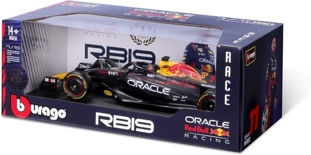 Detalle 2 de Bburago Formule 1 Red Bull 2023 1:18 #1 Verstappen avec casque – mini voiture de collection