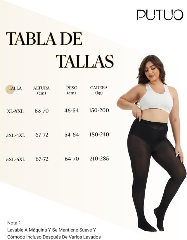 Thumbnail 5 de PUTUO Medias Talla Grande XL-6XL