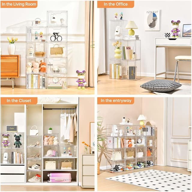 Thumbnail 4 de Clear acrylic purse organizer with magnetic door, 5-pack