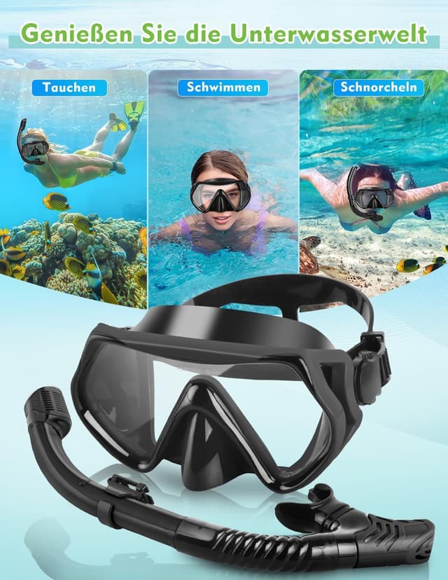 Thumbnail 6 de Hydomi Schnorchelset Erwachsene mit 180° Sichtfeld