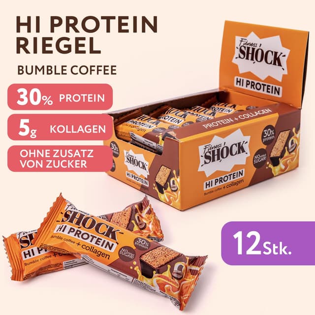 Detalle de Proteinriegel Set 12x, 12 g Eiweiß von FitnesSHOCK