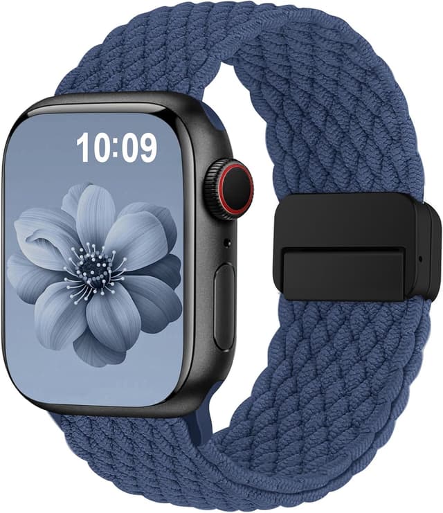 Detalle de Higgs Braided Magnetic Stretch Strap for Apple Watch (nylon elastic) – compatible 38/40/41/42/44/45/46/49mm