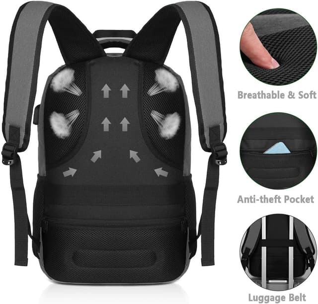 Detalle de YAMTION Rucksack für Herren & Damen – Schulrucksack mit Laptopfach, 30 l, wasserdichtes Polyester