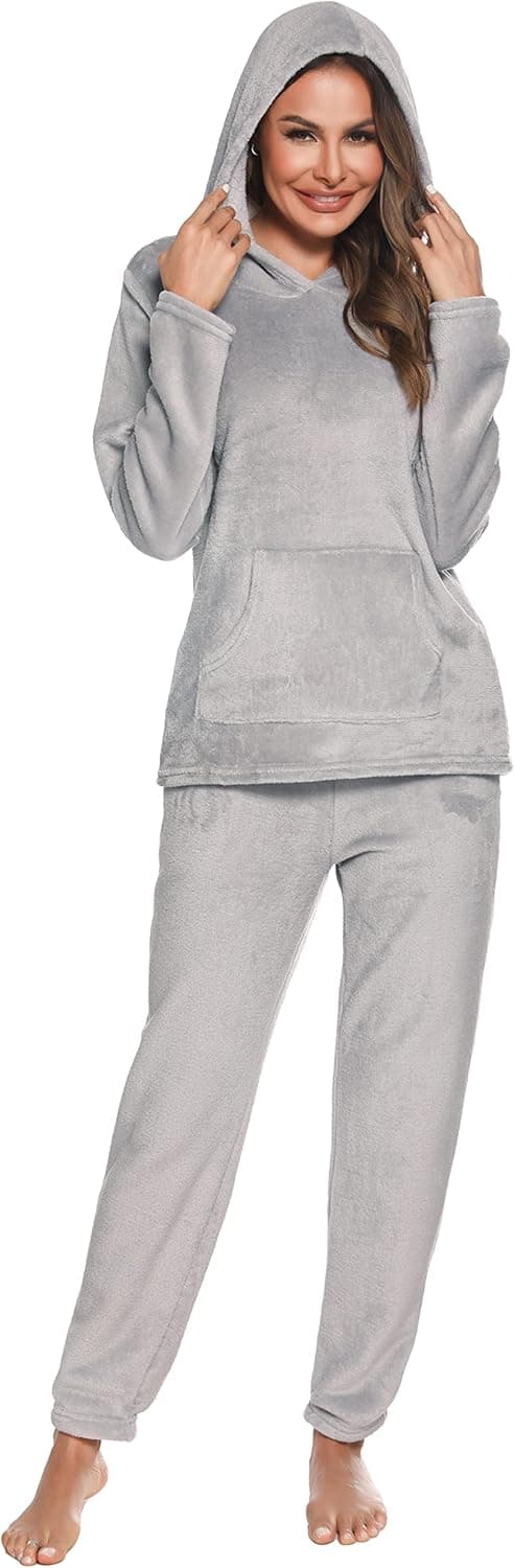 Thumbnail 6 de Ensemble de pyjama femme en polaire Lovasy avec capuche et grandes poches