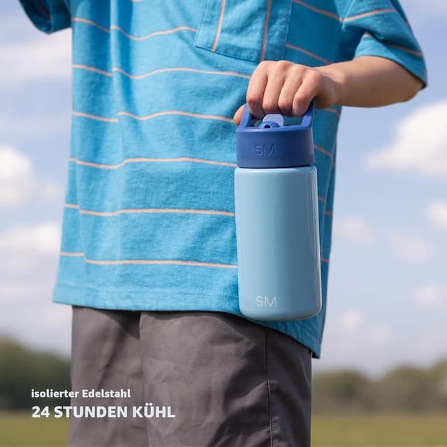 Detalle 2 de Simple Modern Kinder-Trinkflasche mit Strohhalm (Summit) 415 ml – isoliert, auslaufsicher bei geschlossener Düse, pink „Ballerina“