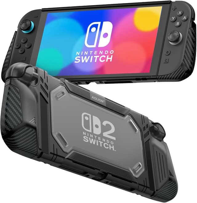 Detalle 1 de RaceGT Custodia per Nintendo Switch 2 (2-pack accessori) con protezione schermo e impugnature per i pollici