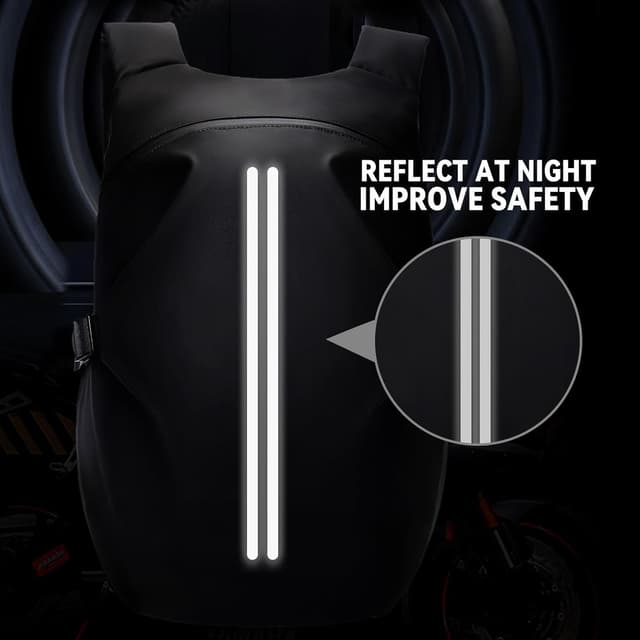 Detalle de HYC00 Motorradrucksack für Herren (wasserdicht) mit Helmfach und reflektierenden Elementen – HYC00 HYC00
