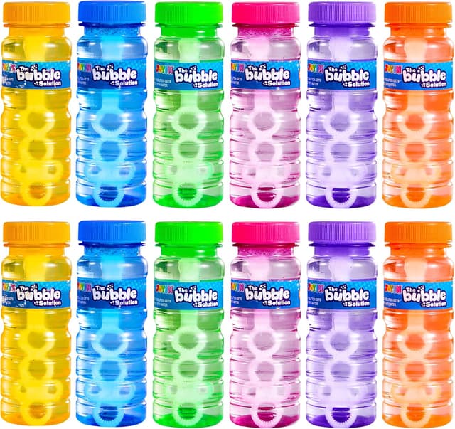 Detalle de JOYIN 6-pack Bubble Bottles (4oz/118ml) with Bubble Solution – summer party bubble wand favours for kids