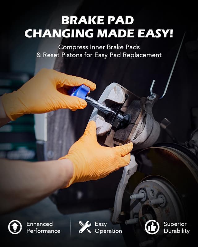 Detalle 2 de Orion Motor Tech Brake Pad Spreader Tool (Heavy-Duty Solid Steel Disc Brake Caliper Compressor) for Cars & Light Trucks