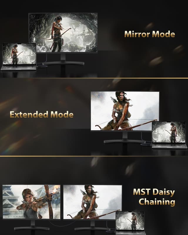 Thumbnail 6 de Maxonar USB‑C auf DisplayPort 1.4 Kabel (Thunderbolt 3/4, unidirektional) für 8K@60Hz – 1 m, schwarz