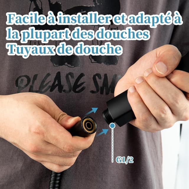 Thumbnail 6 de OFFO Pommeau de douche noir 130 mm