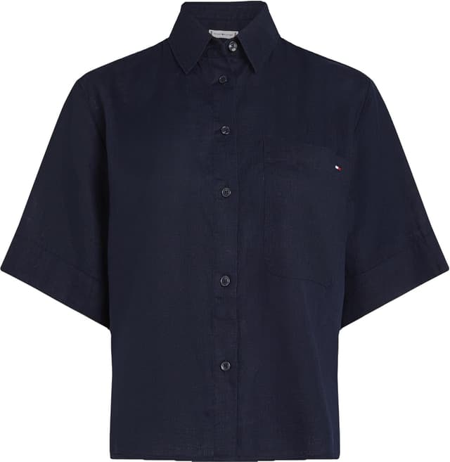 Thumbnail 3 de Tommy Hilfiger Damen Hemd Linen Relaxed Kurzarm