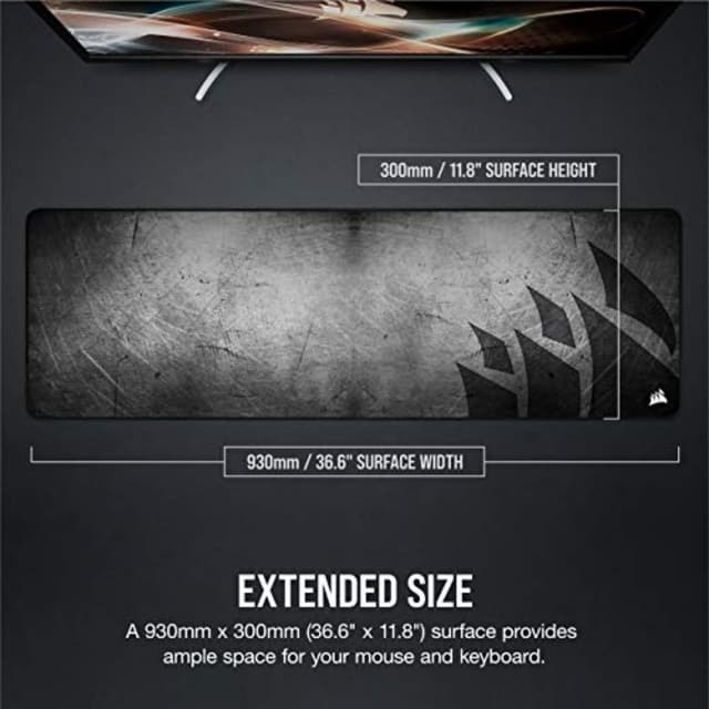 Thumbnail 4 de Corsair MM300 PRO tappetino gaming esteso 930 x 300 mm in tessuto microtrama impermeabile con base in gomma da 3 mm