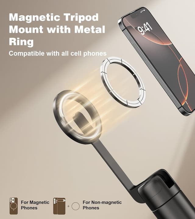 Detalle 2 de TONEOF 68" Magnetic Selfie Stick Tripod for Magsafe