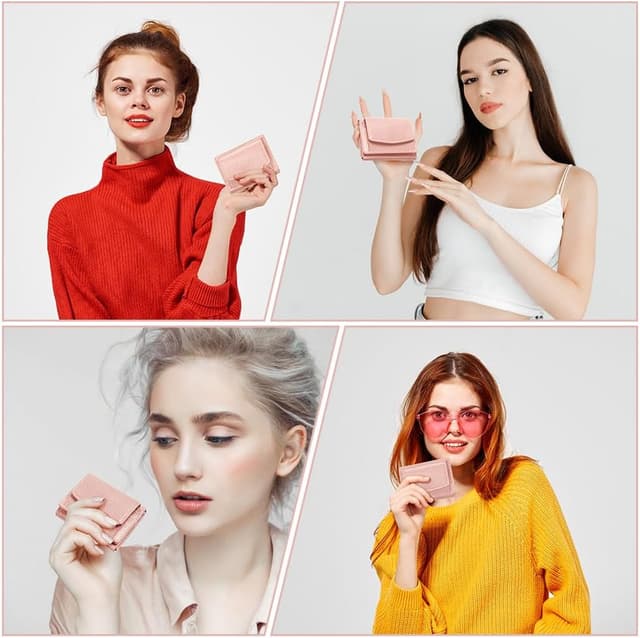 Thumbnail 6 de Aucuu portafoglio donna piccolo in pelle con portamonete e scomparti carte