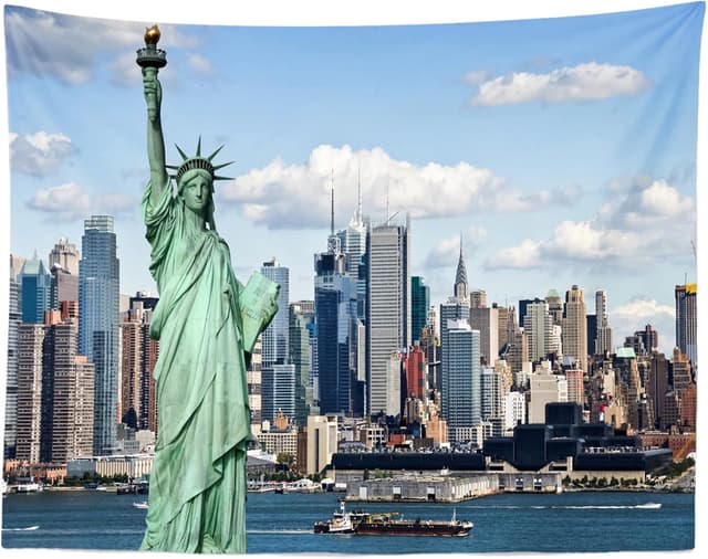 Thumbnail 6 de CORFOTO 9x6ft Statue of Liberty Fabric Backdrop for Photo Booth, Independence Day & New York Themes