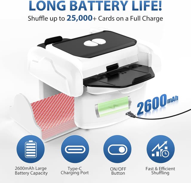 Thumbnail 3 de Automatic Card Shuffler 2-deck Rechargeable 🎲