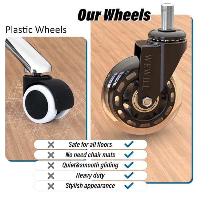Thumbnail 3 de WEWILL Bürostuhl Rollen 300 kg ⚙