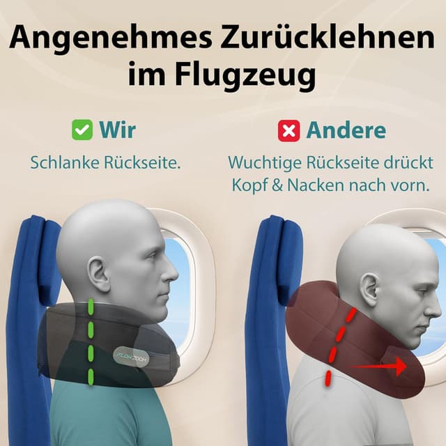 Detalle 2 de FLOWZOOM Dream Pro Nackenkissen mit extra Seitenstütze (Memoryschaum) – Schwarz