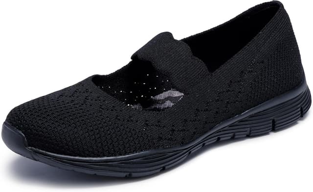 Detalle 2 de Mesdames Skechers Seager-Power Hitter Engineered Knit Mary Jane : confort en tricot et semelle intérieure amovible