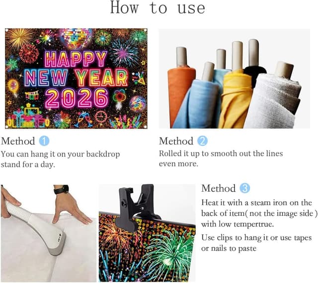 Thumbnail 6 de Happy New Year Neon Backdrop 7x5FT