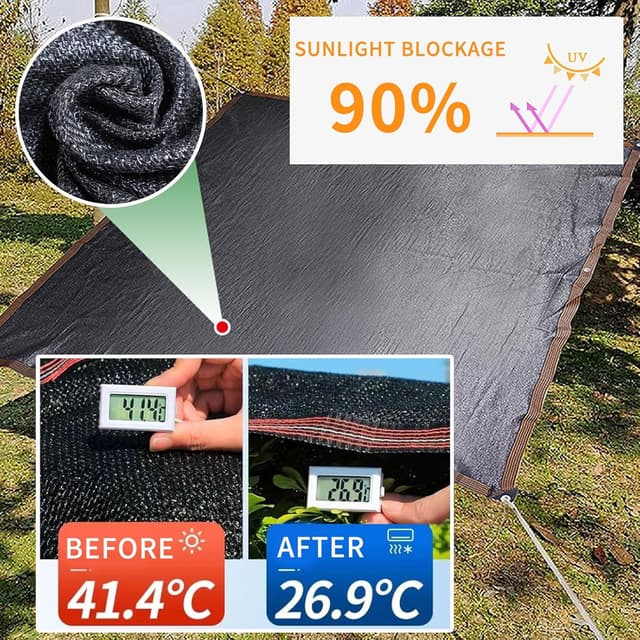 Detalle de Oncpcare 2x3M Kaninchenkäfig-Abdeckung – UV-90%-Sonnenschutz-Netzmatte für Außengehege