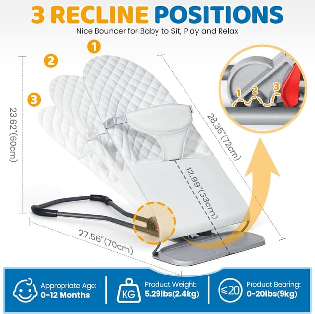 Thumbnail 1 de Orzbow Plegable Hamaca Bebé 0-12 meses 🎠