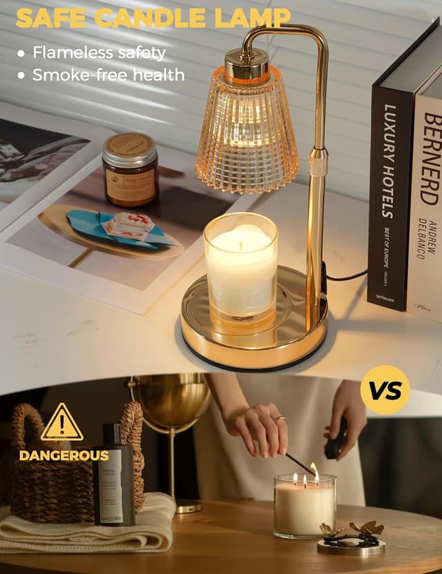 Detalle 2 de GODONLIF Candle Warmer Lamp with Timer & Dimmable Bulbs