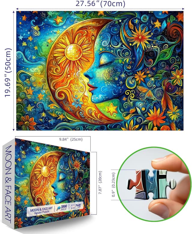 Detalle 2 de Moon 1000-Piece Puzzle Blue Girl 🧩