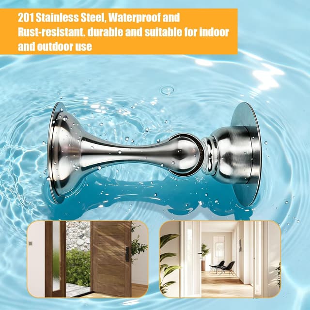 Thumbnail 6 de lompyeu Türstopper (4 Stück) – magnetisch aus Edelstahl für Boden-, Wand- oder Klebemontage