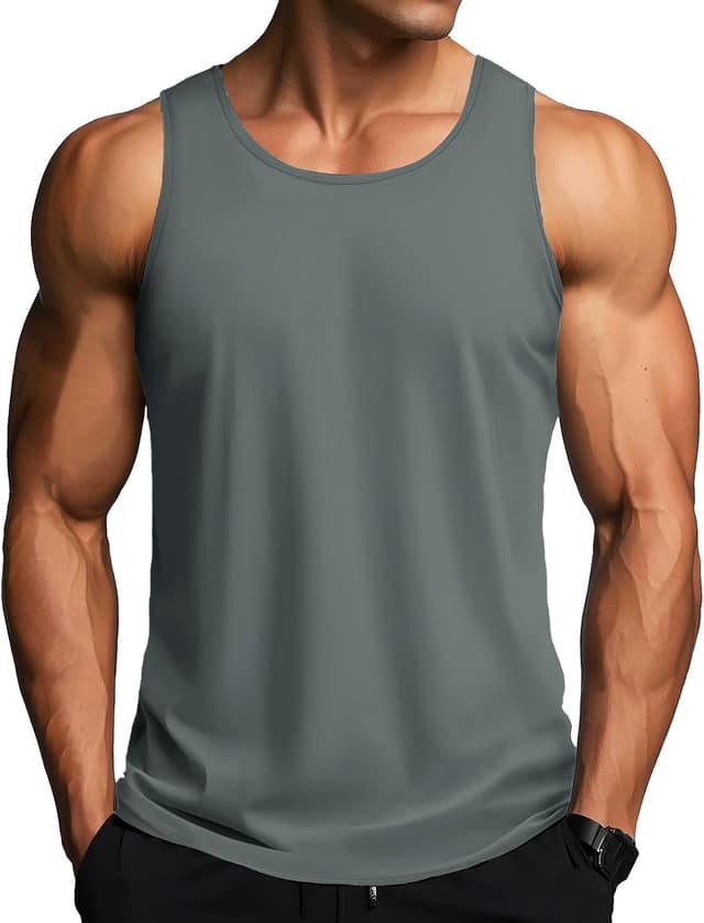 Detalle de MAGCOMSEN Men’s Sleeveless Vests (UPF 50+ Quick-Dry) Vented Gym & Running Tank Top