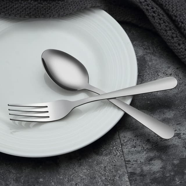 Detalle 2 de Pleafind 24-Piece Stainless Steel Dinner Forks Set (Mirror Polishing) — Dishwasher Safe