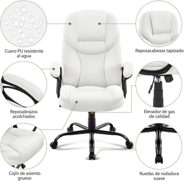 Thumbnail 3 de Yaheetech Silla Oficina Piel Sintética Ergonomica